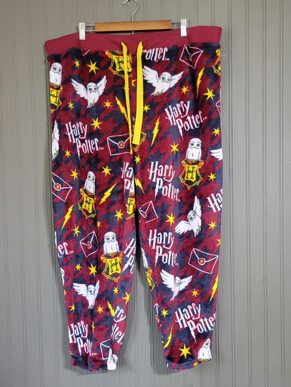 Harry Potter Sleepwear Fleece Pajama Lounge Pants Hogwarts Maroon Women's 3X